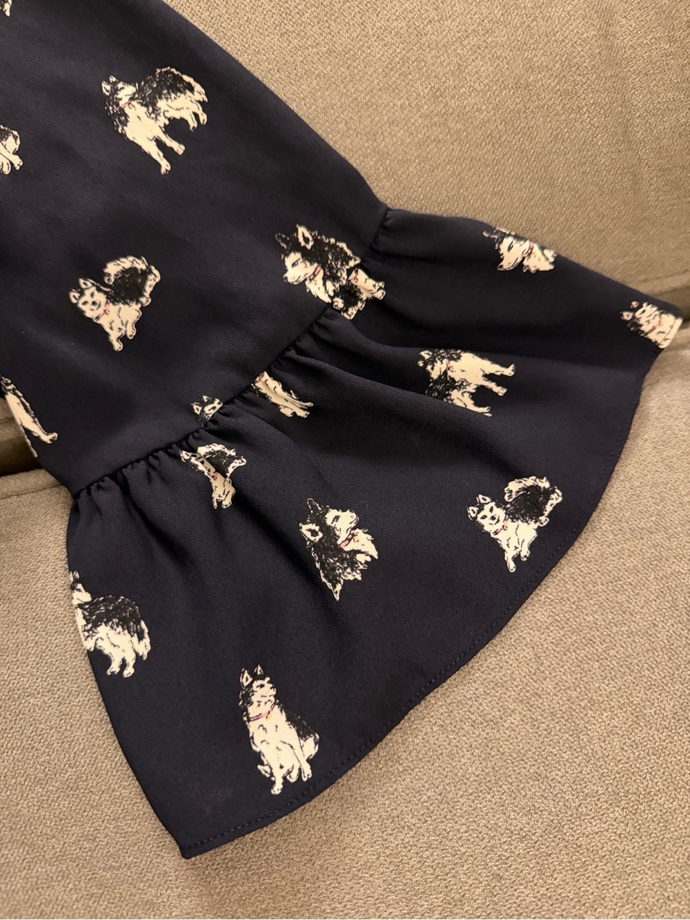 Kate Spade New York Husky Dog Print Button Front Dress Navy Women’s M - Picture 6 of 6
